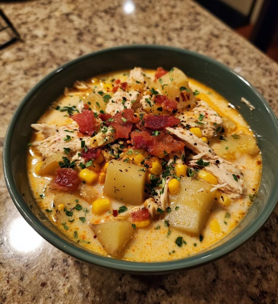 creamy chicken and corn chowder