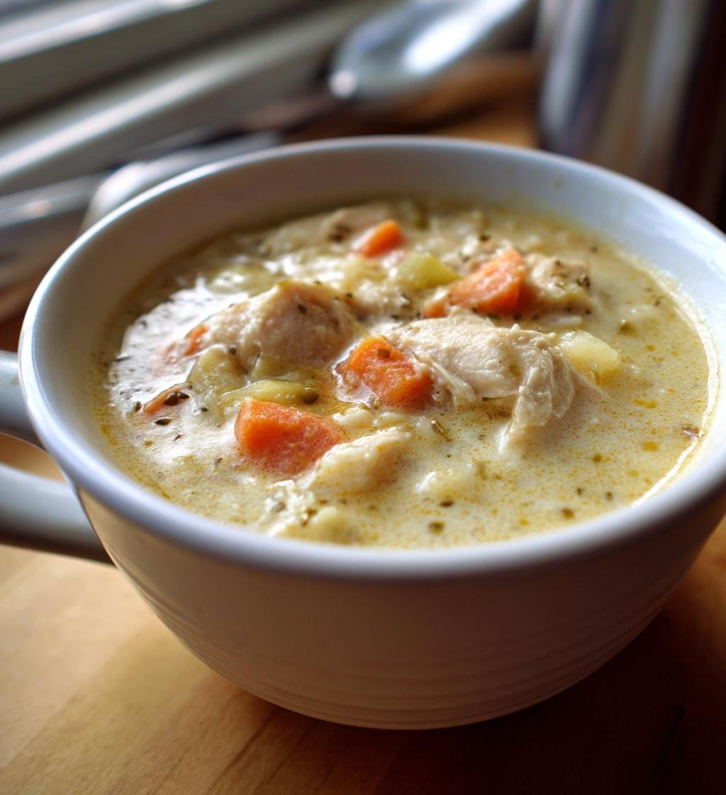 creamy leek and chicken soup