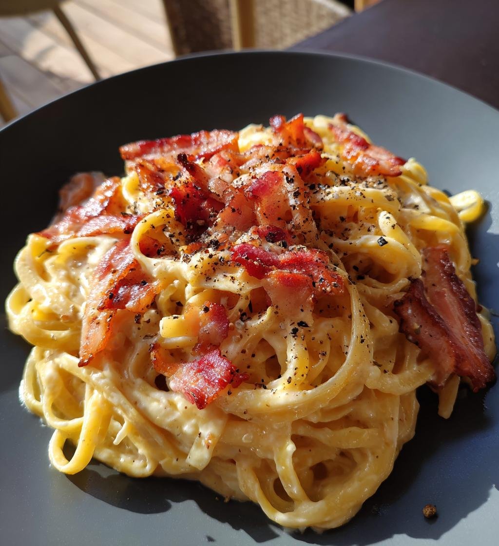 Creamy Carbonara with Bacon Recipe - Easy, Delicious & Quick