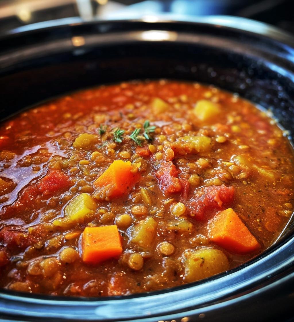 slow cooker lentil soup recipe