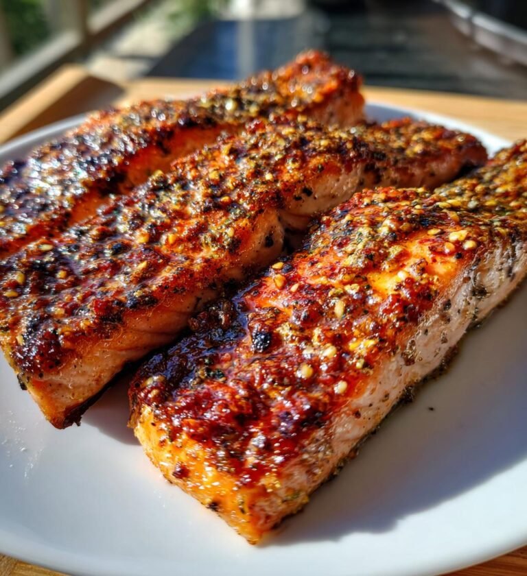 baked salmon with mustard glaze