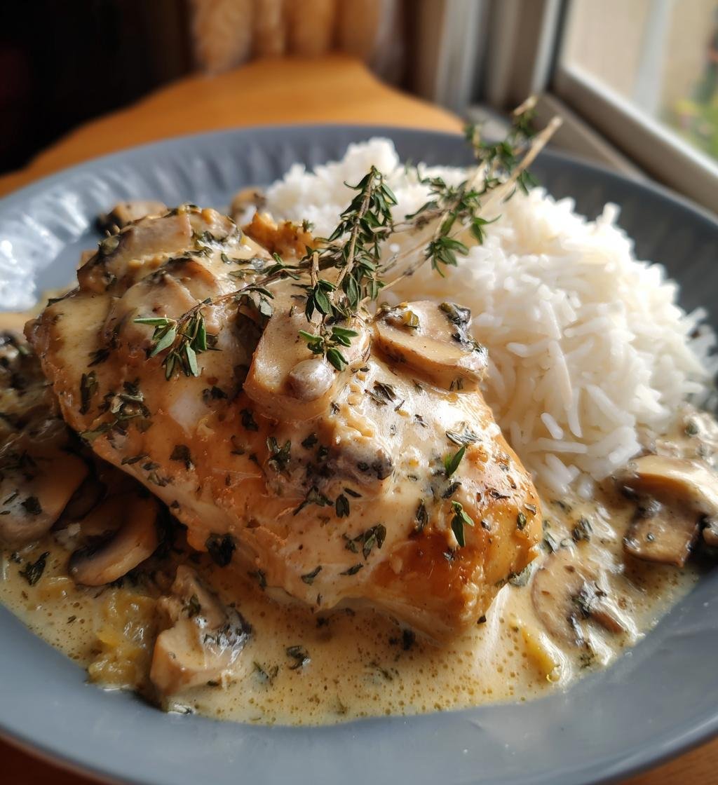 Baked Chicken with Mushroom Sauce – Juicy & Creamy Delight