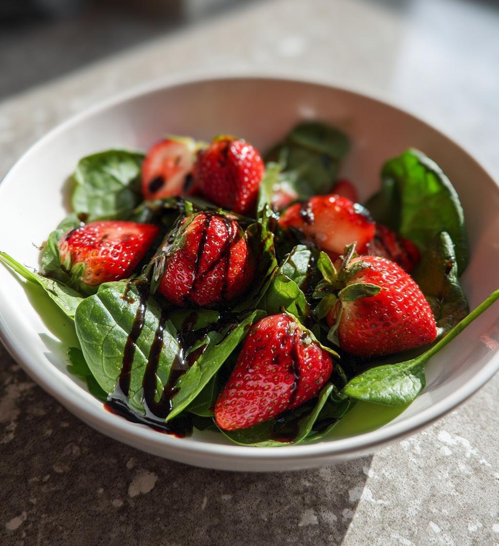 strawberry spinach salad with balsamic