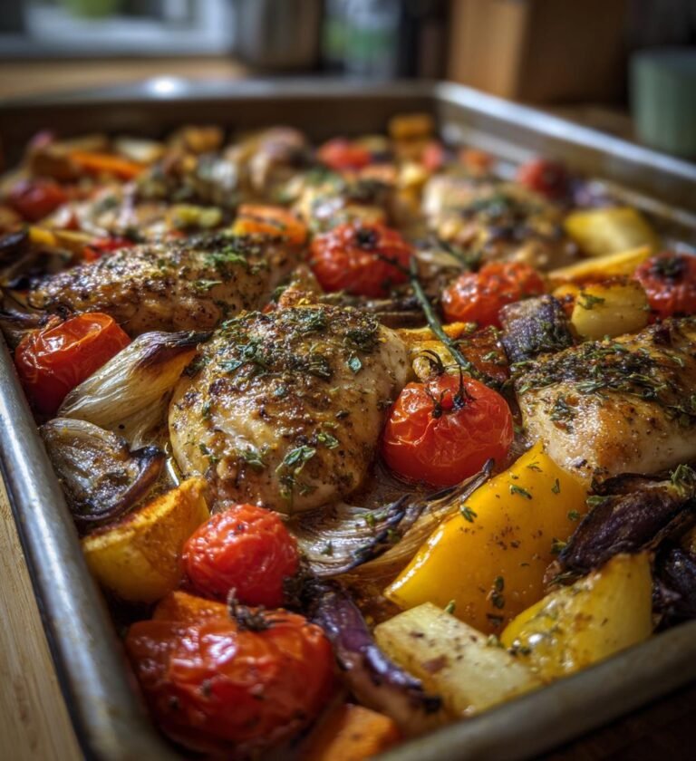 easy chicken and vegetable bake