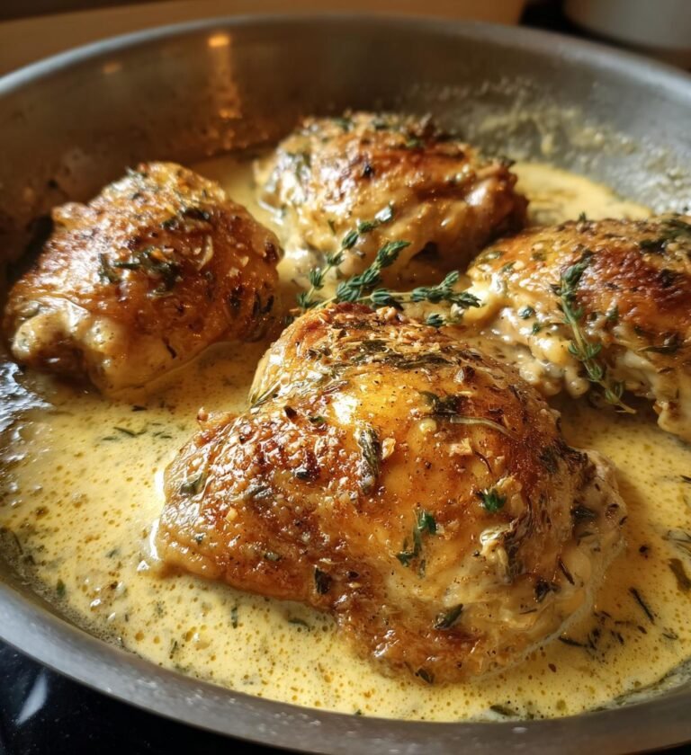 creamy garlic chicken thighs recipe
