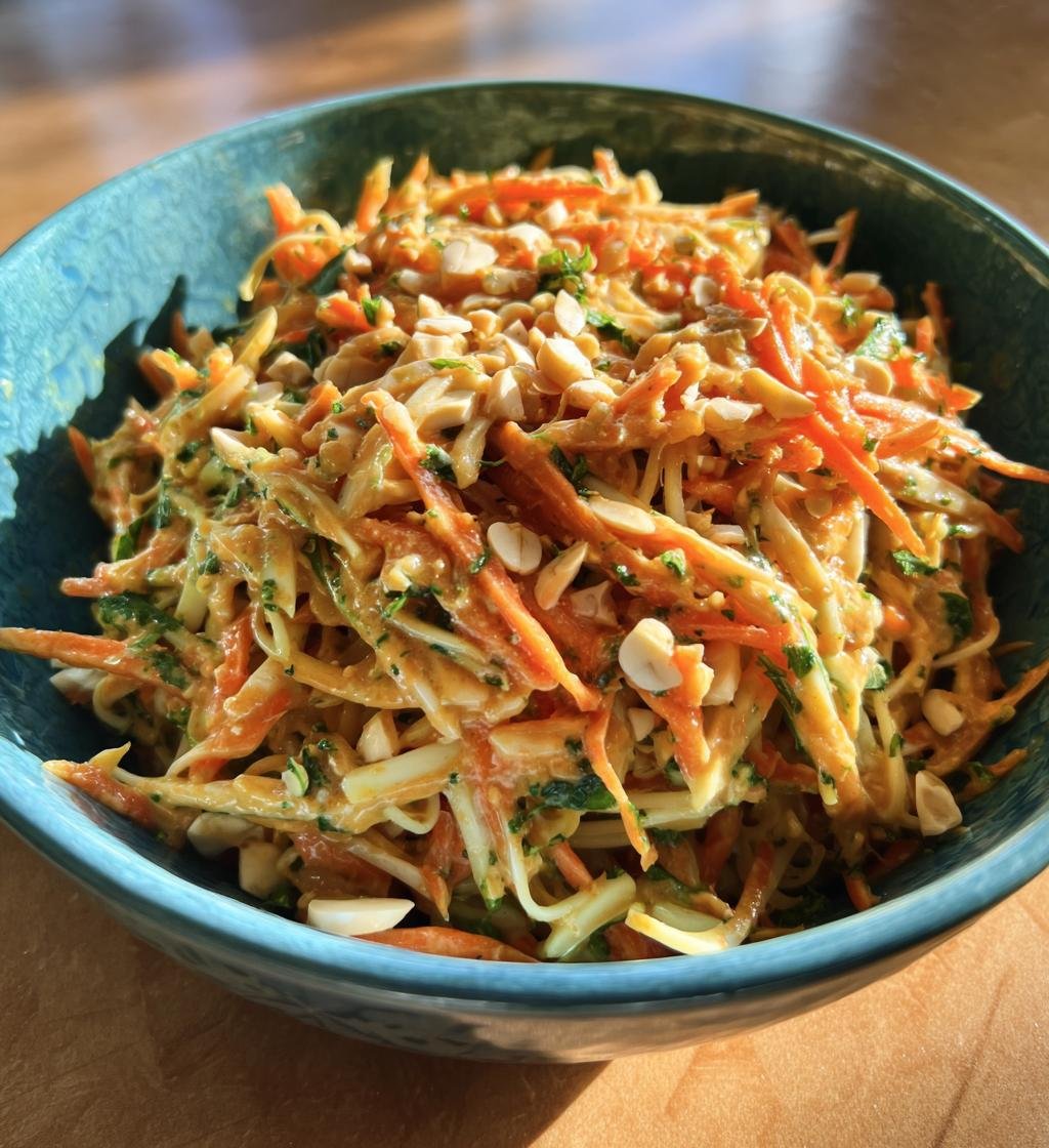 asian noodle salad with peanut dressing