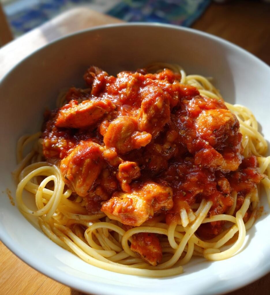slow cooker tomato chicken pasta recipe