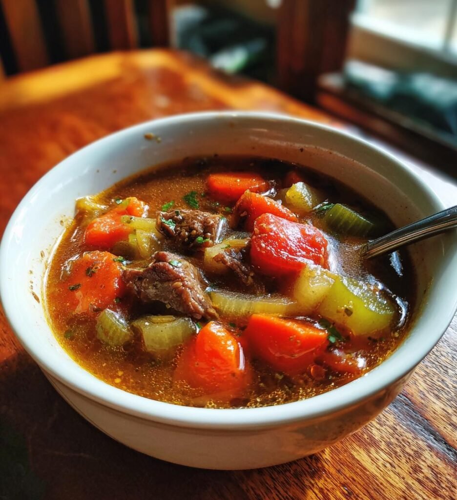 slow cooker vegetable beef soup recipe