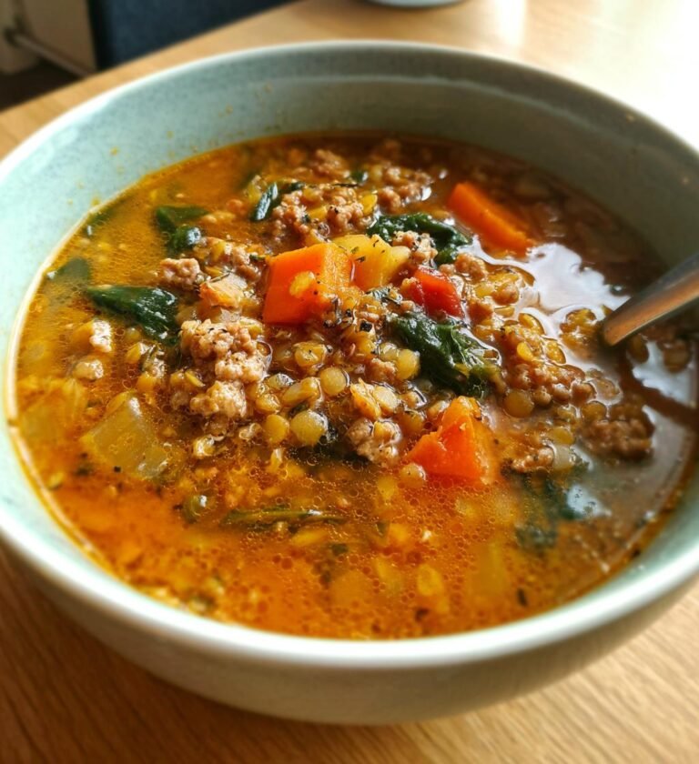 slow cooker sausage and lentil soup