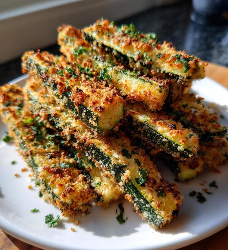 air fryer zucchini fries with garlic parmesan