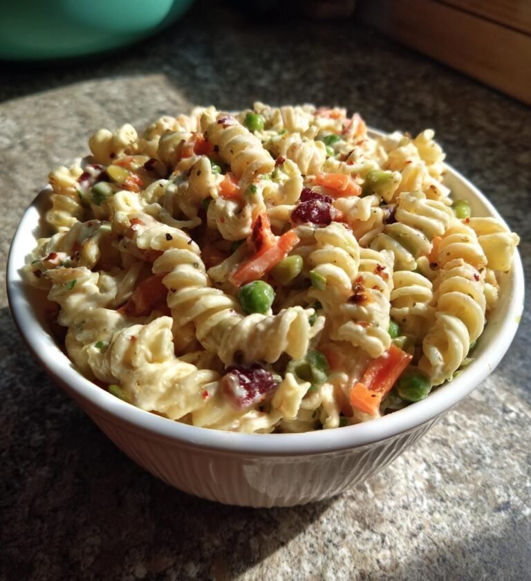 creamy cold pasta salad for summer cookouts