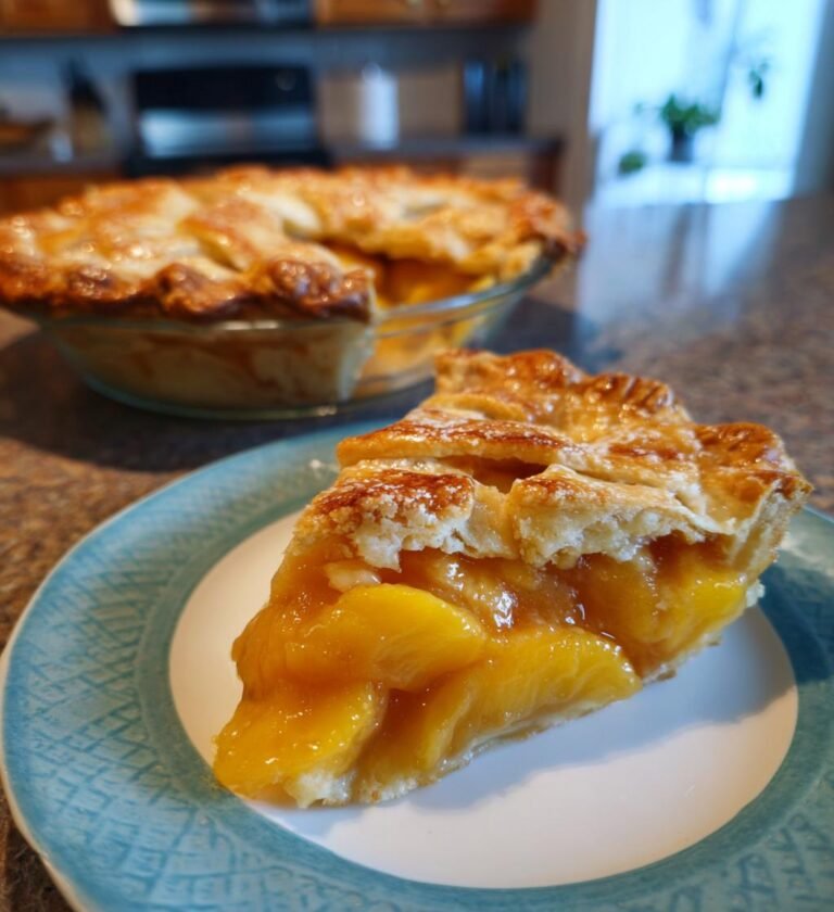 homemade fresh peach cobbler for 4th of July