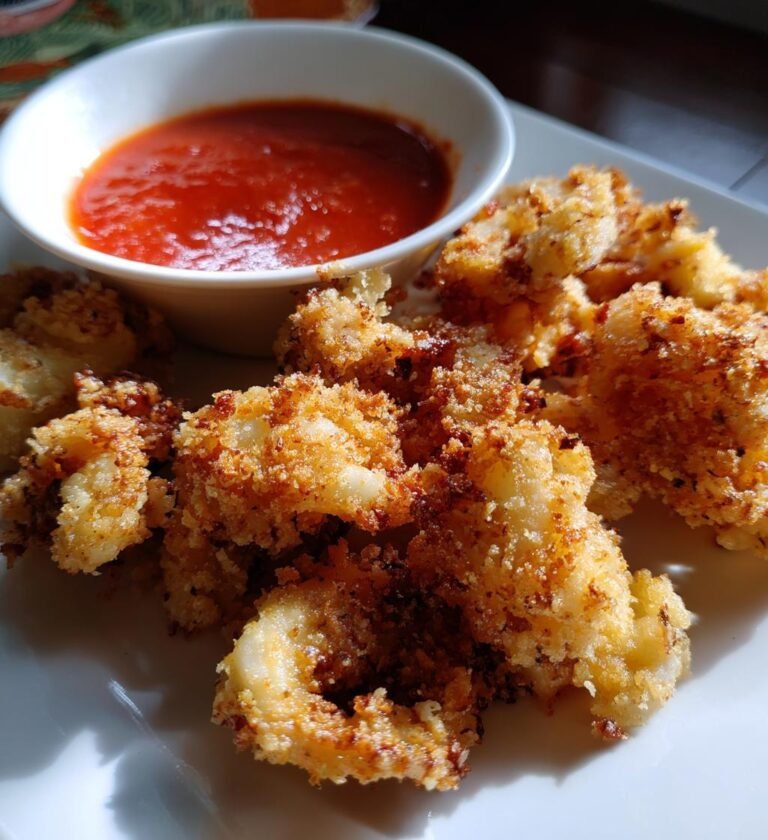 crispy air fryer calamari with marinara sauce
